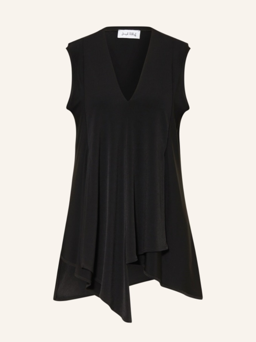 Joseph Ribkoff Black V-Neck Sleeveless Draped Tunic Tank Size 8